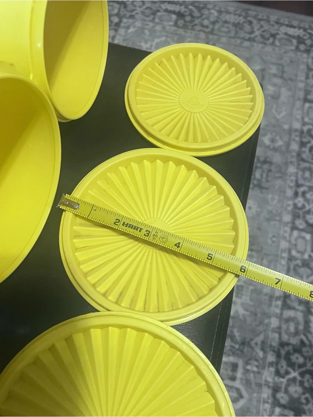 Vintage Tupperware Daffodil Yellow Servalier Canister 5-Piece Nesting Set w/Lids